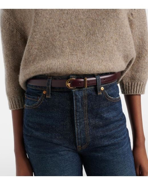 Khaite Black Luna Leather Belt
