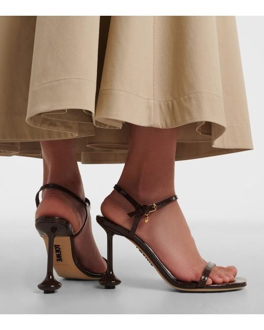 Loewe Metallic Toy Croc-Effect Leather Sandals