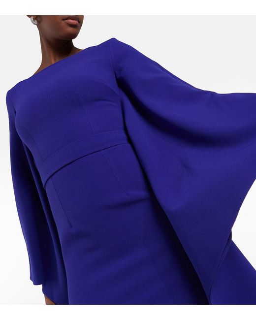 Safiyaa Blue Boat N Flared Belted Maxi Dress