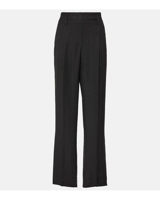 Brunello Cucinelli Black Twill Straight Pants