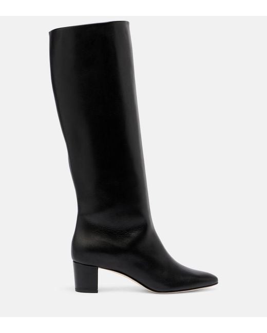 Manolo Blahnik Black Myra 50 Leather Boots