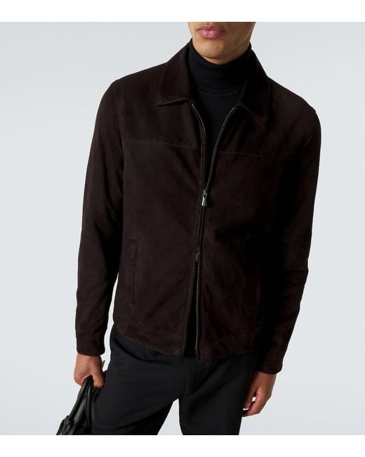 Thom Sweeney Black Suede Jacket for men