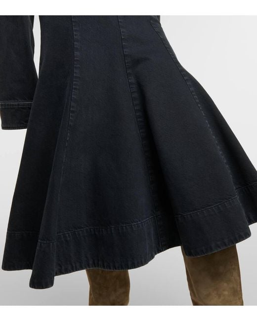 Falda Midi Lennox De Denim Khaite de color Black