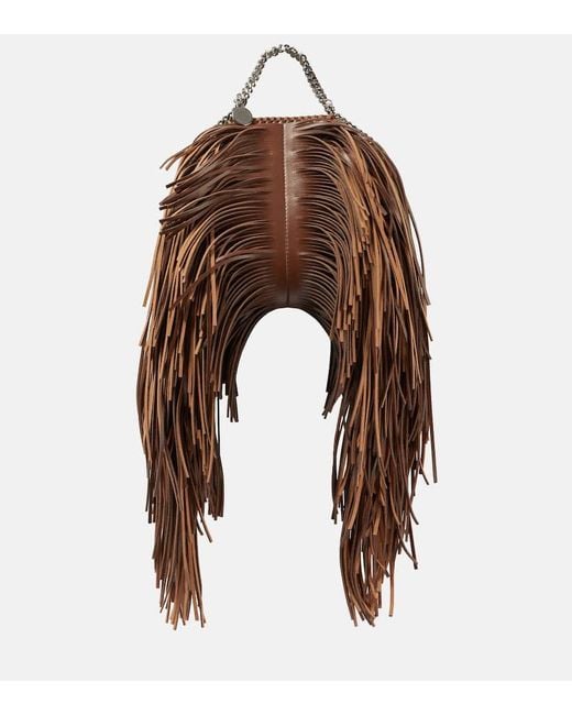Borsa Fringe Falabella Mini in similpelle di Stella McCartney in Brown