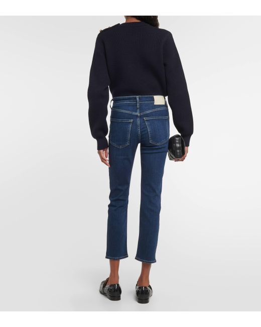 Citizens of Humanity Blue Isola Cropped Slim Jeans