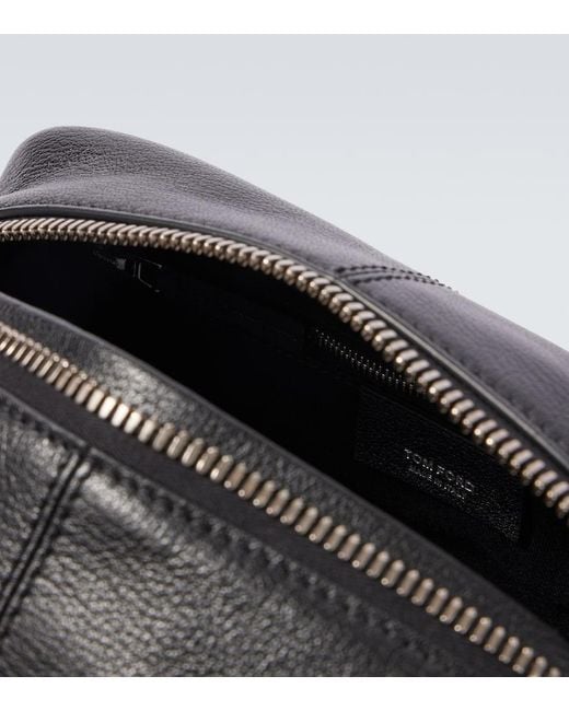 Tom Ford Black Logo Leather Toiletry Bag for men