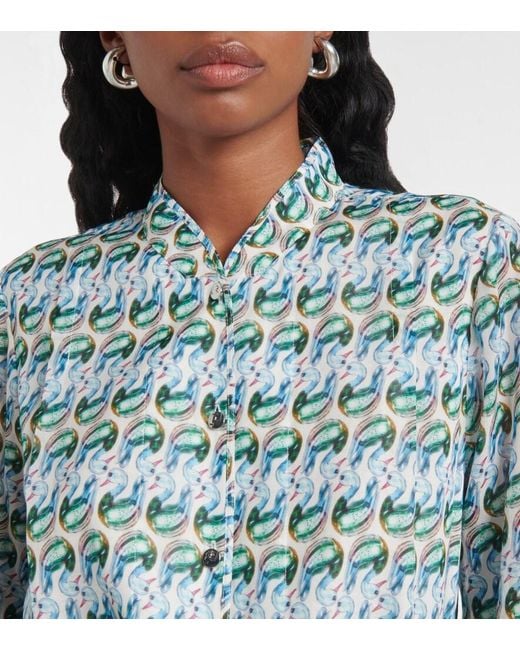 Tory Burch Green Printed Shirtdress
