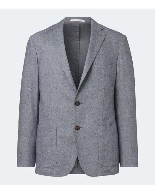 Eleventy Gray Wool, Cotton, And Cashmere Blazer for men