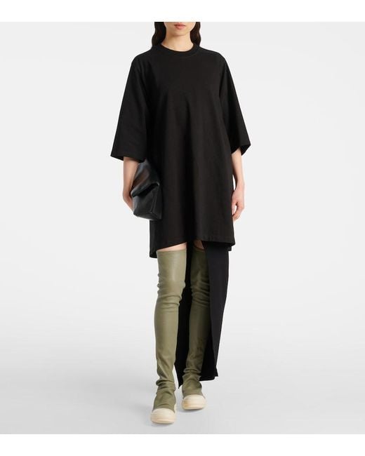 Rick Owens Green Stockings Over-The-Knee Leather Sneakers