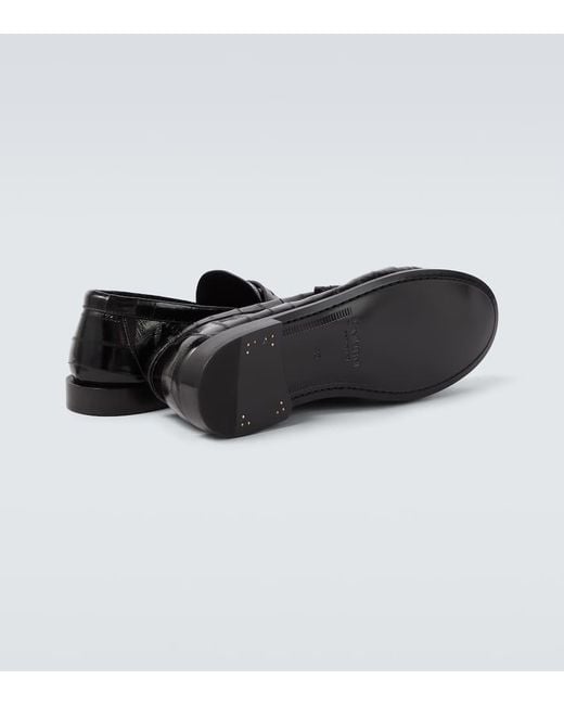 Saint Laurent Black Le Loafer Leather Penny Loafers for men