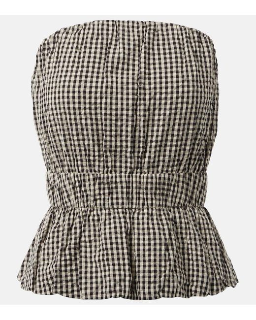Posse Black Aurelia Gingham Cotton Top
