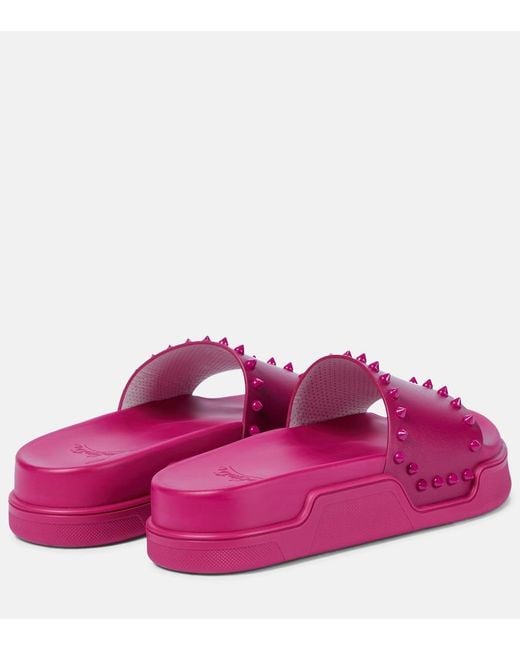 Christian Louboutin Purple Pool Stud Embellished Slides