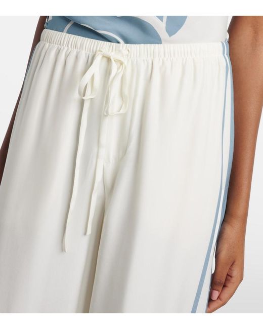 Sir White Lilou Silk Wide-Leg Pants