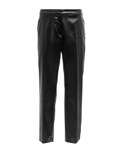 Dries Van Noten High-rise Cropped Faux Leather Pants in Black | Lyst UK