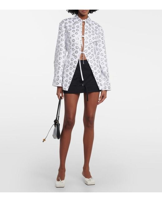 Jacquemus White Lavoir Sequinned Cotton-Blend Shirt