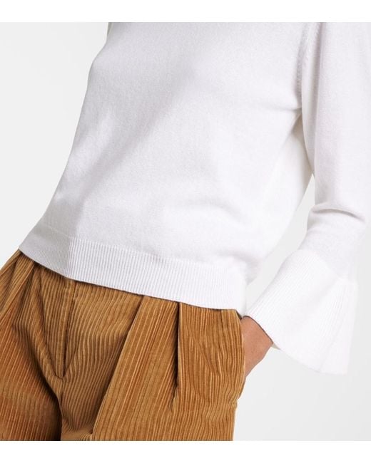 Jardin Des Orangers White Cotton And Cashmere Sweater