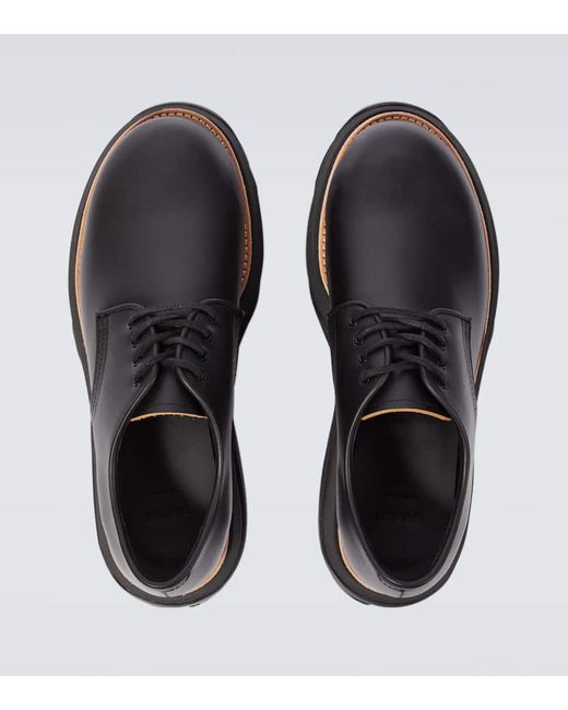 Zapatos derby de piel con plataforma Sacai de hombre de color Black