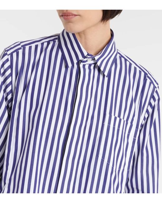 Camisa de popelin de algodon a rayas Sacai de color Blue