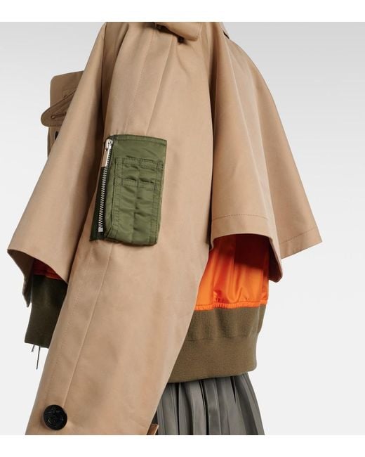 Sacai Natural Padded Cotton-Blend Bomber Jacket