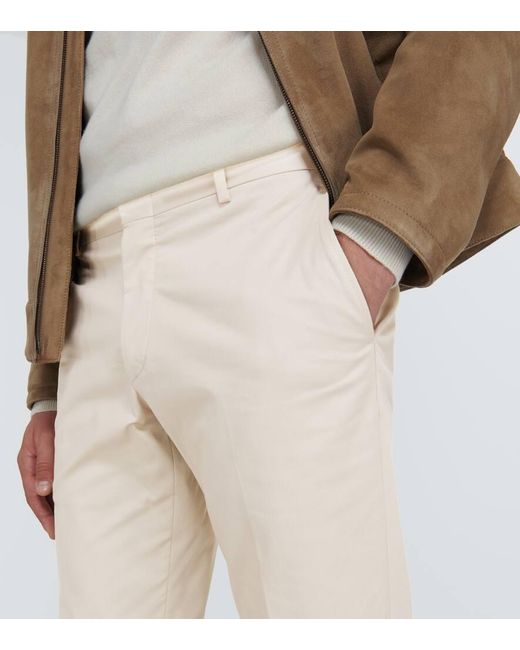 Pantalones chinos Pienza de gabardina Brioni de hombre de color Natural
