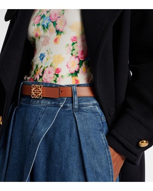 Loewe Brown Anagram Reversible Leather Belt