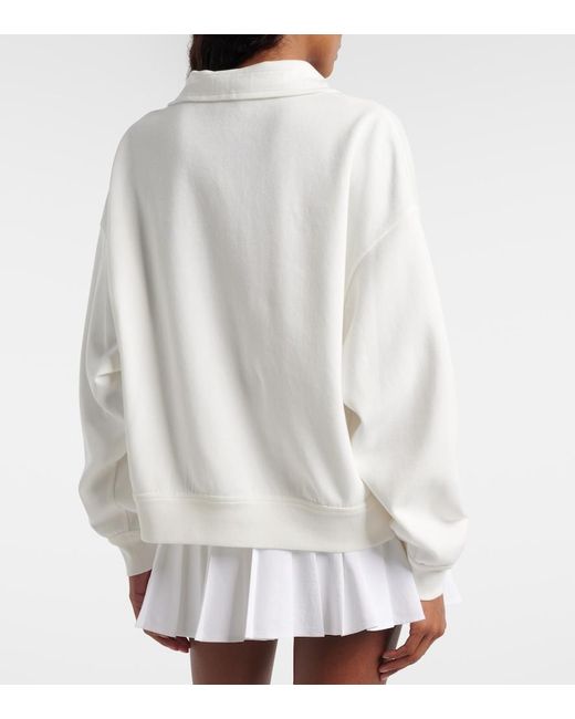 Brunello Cucinelli White Cotton-Blend Zip-Up Sweatshirt