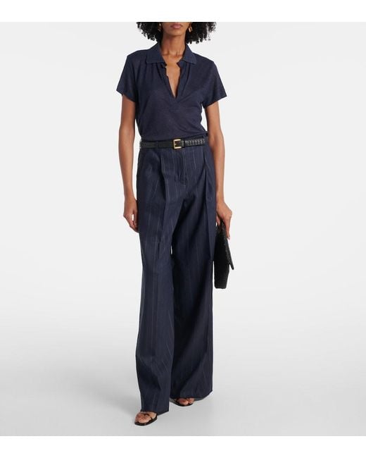 Dorothee Schumacher Blue Natural Ease Hemp Polo Shirt