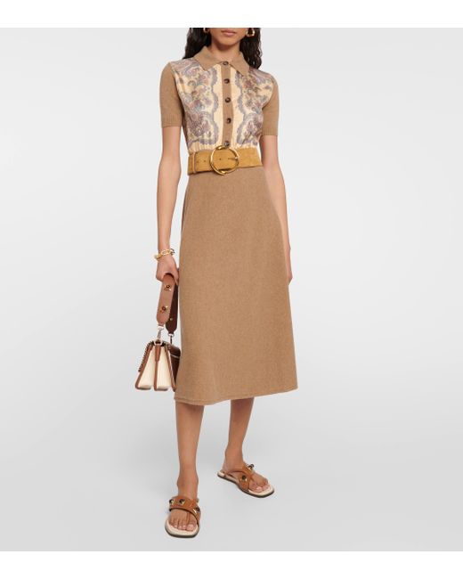 Etro Natural Dress With Collar