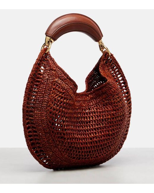 Chloé Red X Made For A Summer Banana Small Raffia Shoulder Bag