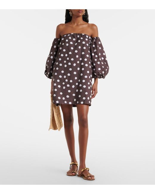 Adriana Degreas Multicolor Polka-Dot Cotton-Blend Minidress