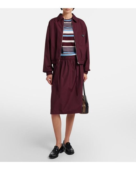 Prada Purple Poplin Midi Skirt