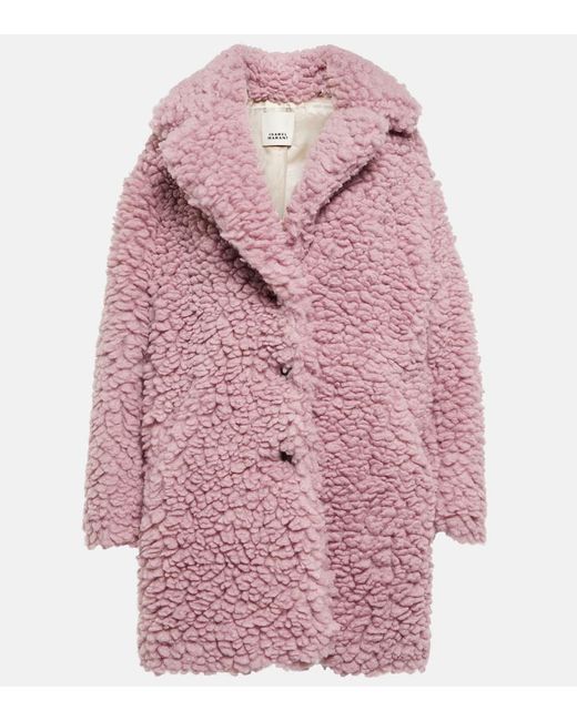 Isabel Marant Pink Sabrinega Teddy Coat