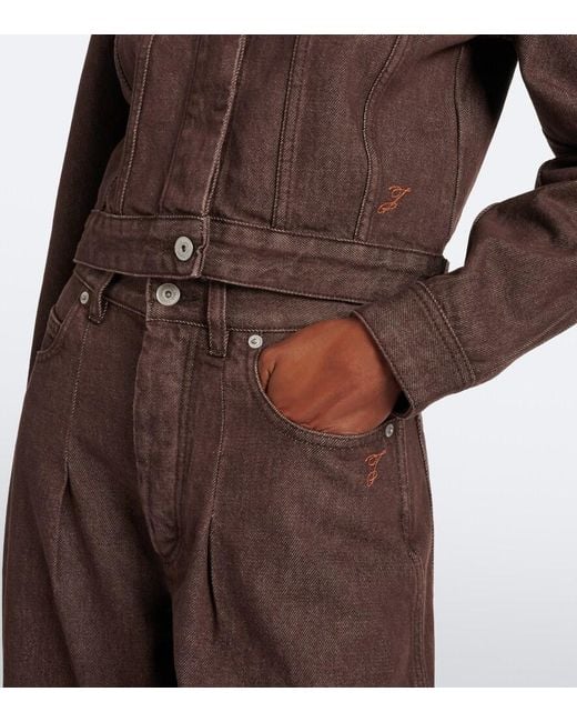 Jacquemus Brown Ovalo Cropped Denim Jacket
