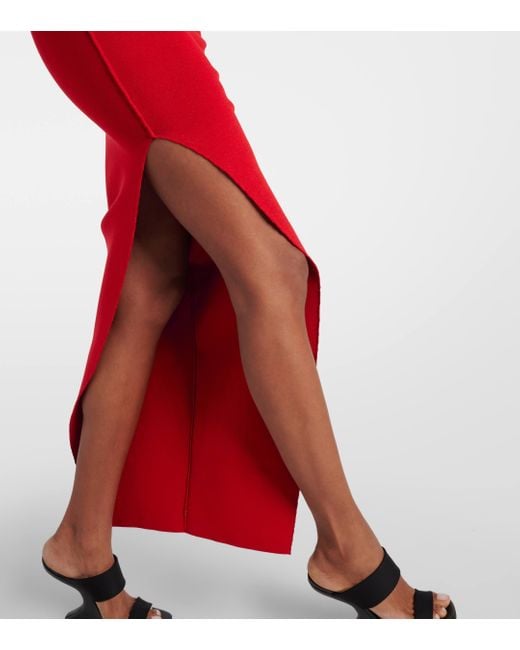 Robe longue asymetrique Rick Owens en coloris Red