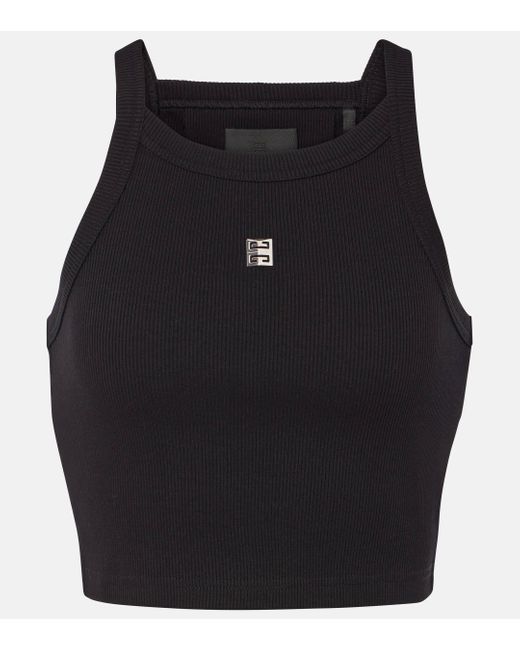 Givenchy Black Cotton Cropped Top,