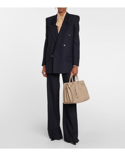 Saint Laurent Natural Sac De Jour Small Leather Tote Bag