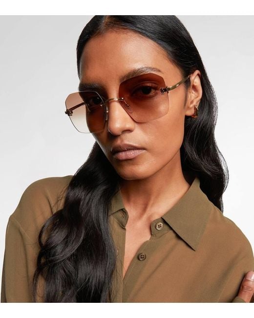 Occhiali Da Sole Squadrati Signature C di Cartier in Brown