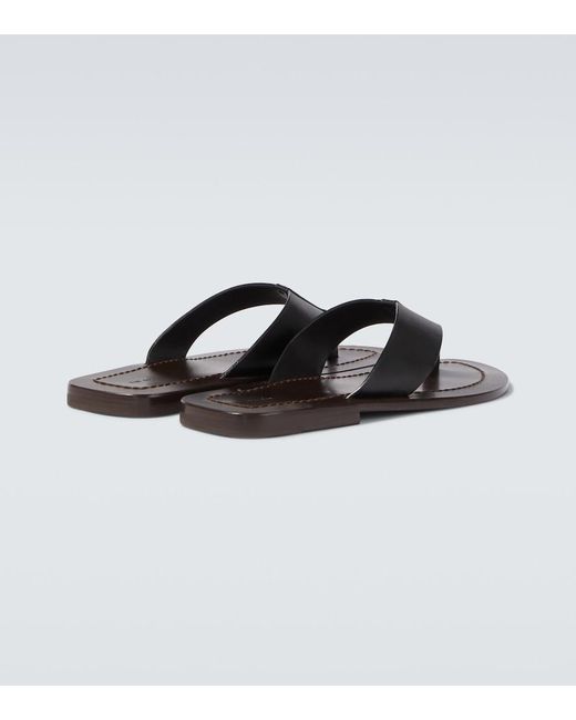 The Row Brown Dan Leather Thong Sandals for men