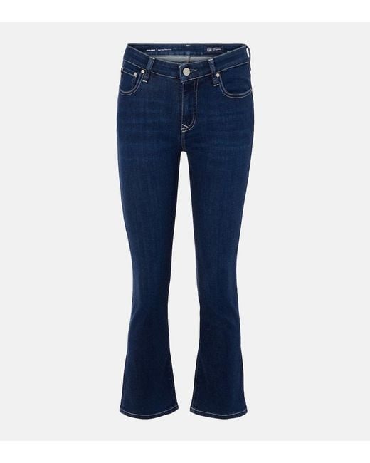 AG Jeans Blue Jodi Cropped Flared Jeans