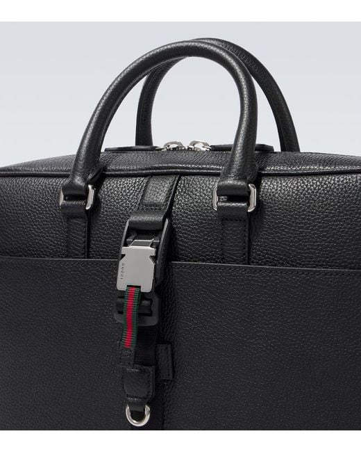 Gucci Aktentasche Web Stripe Medium Aus Leder in Black für Herren
