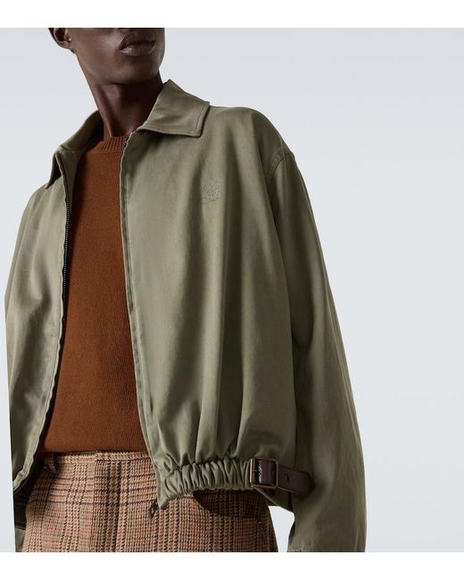 Loewe Green Cotton Blouson Jacket for men