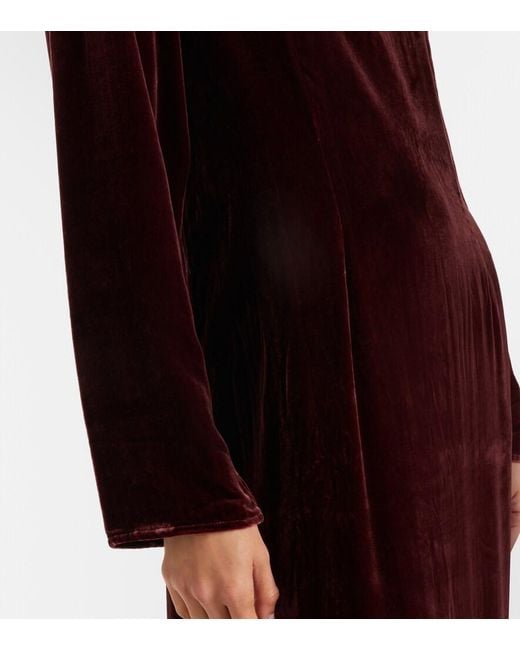 Asceno Black Jody Velvet Midi Dress