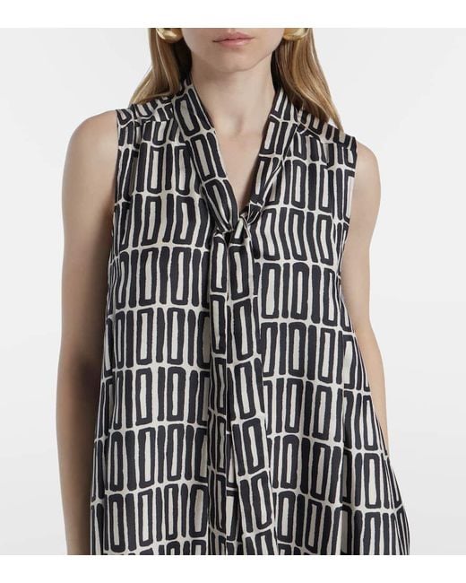 Max Mara Natural Midikleid Jackie Aus Seiden-Twill