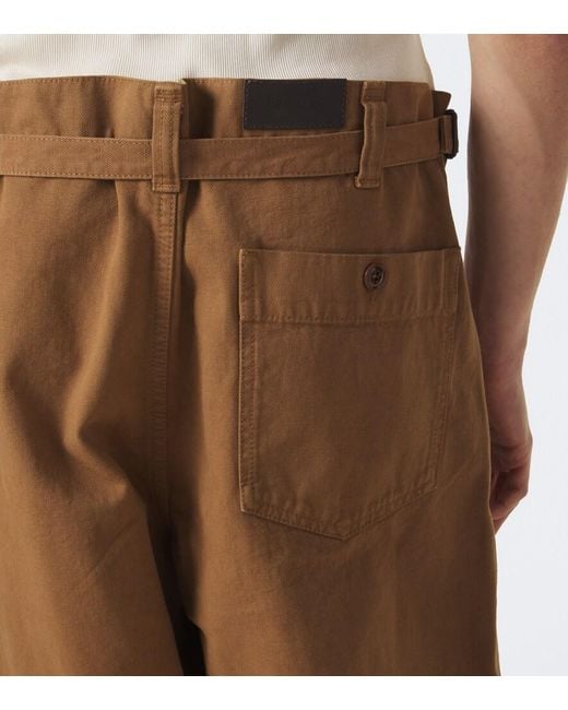 Lemaire Brown Cotton Twill Barrel-Leg Pants for men