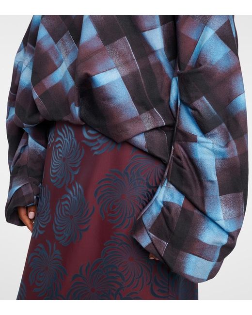Dries Van Noten Blue Checked Cotton Sweatshirt