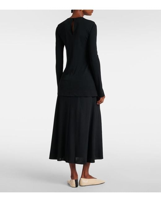 Jil Sander Black Layered Maxi Dress