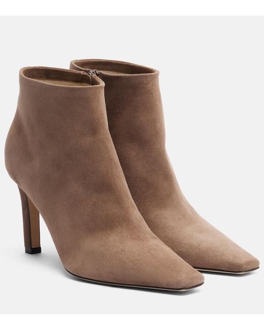 The Row Brown Carla Suede Ankle Boots