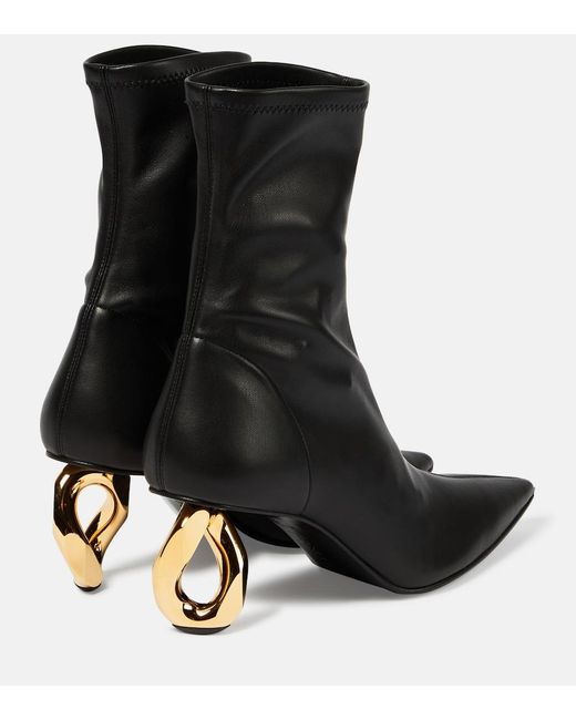 J.W. Anderson Black Chain Leather Ankle Boots