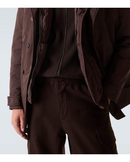 Stone Island Brown Ghost Wool-Blend Flannel Sweatpants for men