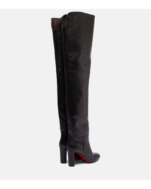 Christian Louboutin Black Overknee-Stiefel Loo 85 Aus Leder
